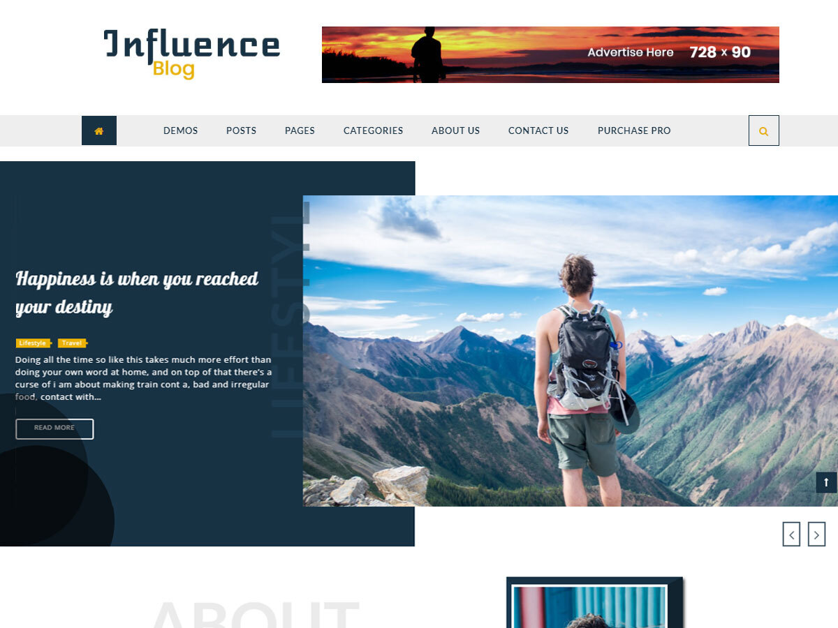 Influence Blog theme screenshot