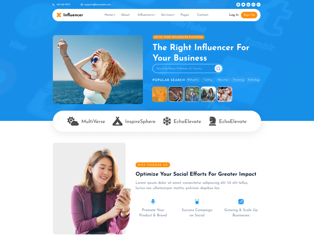 Influencer Marketing theme screenshot