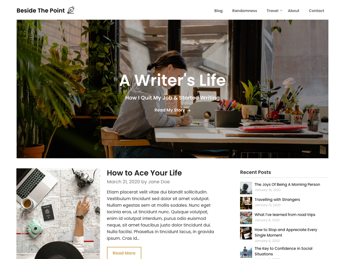 Influencers Blog theme screenshot