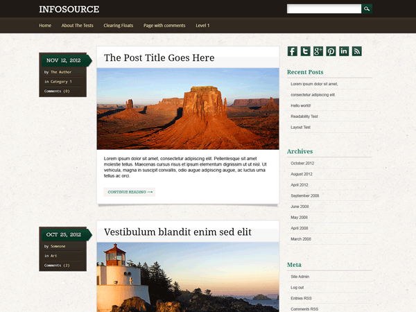 Infosource theme screenshot