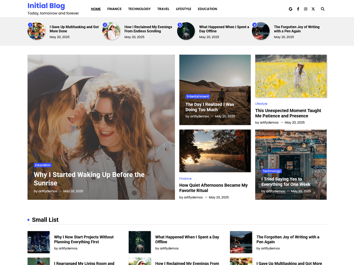 Initial Blog theme screenshot