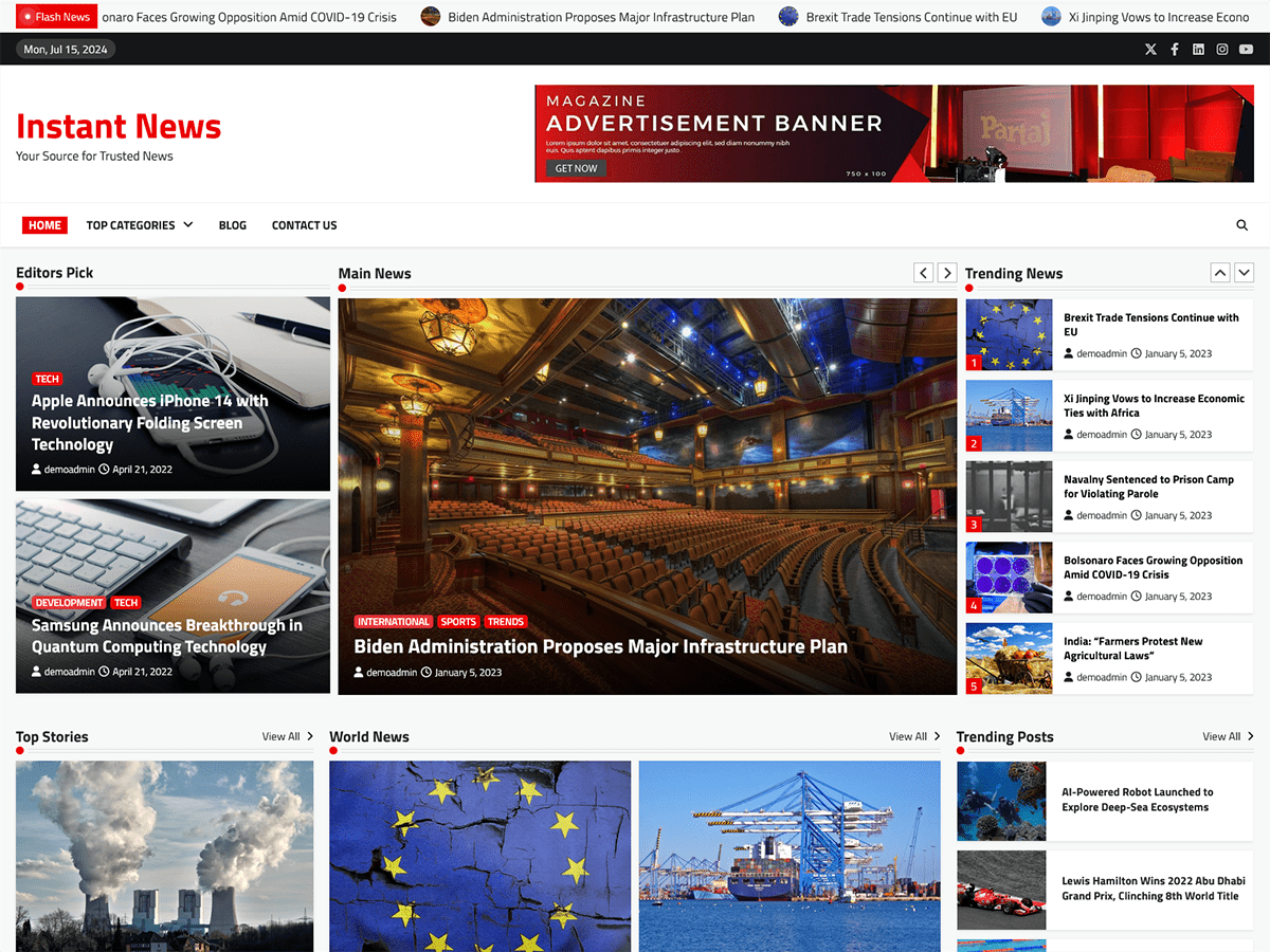 Instant News theme screenshot