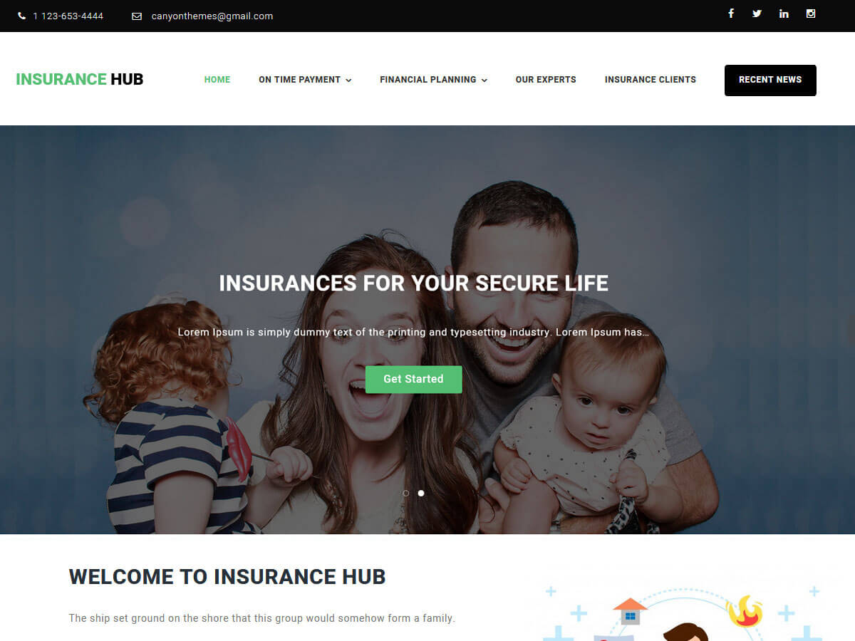 Insurance Hub theme screenshot