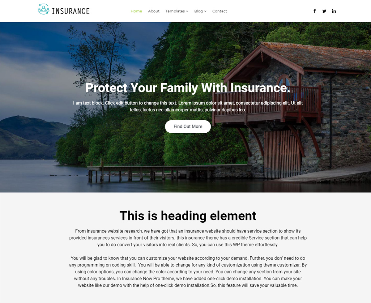 Insurance Now theme screenshot