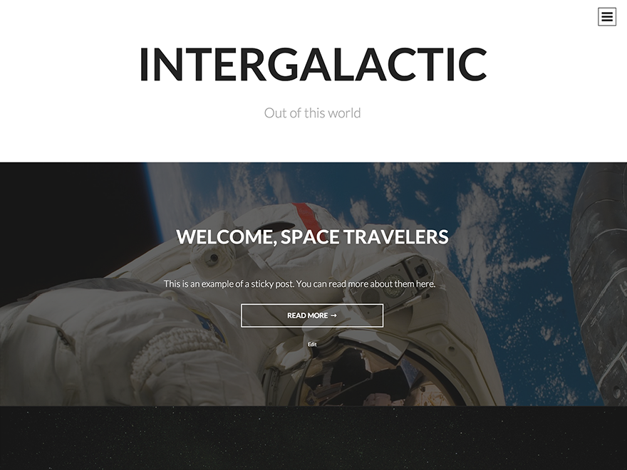 Intergalactic theme screenshot