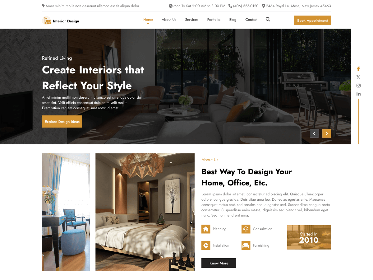 Interior Design Studio theme screenshot