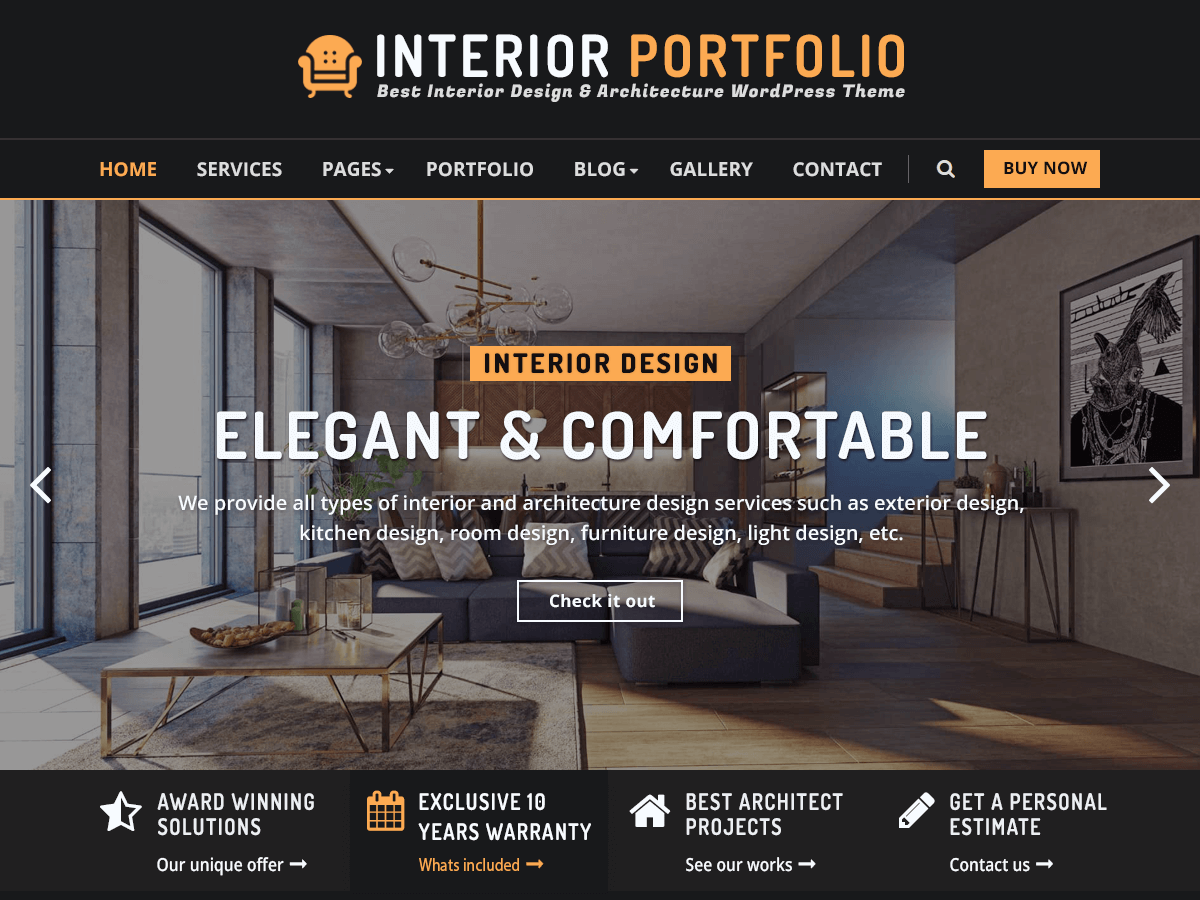 Interior Portfolio theme screenshot