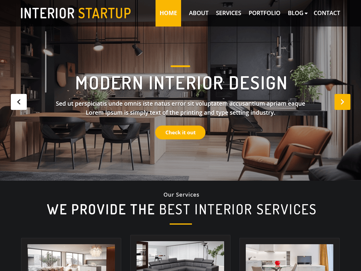 Interior Startup theme screenshot
