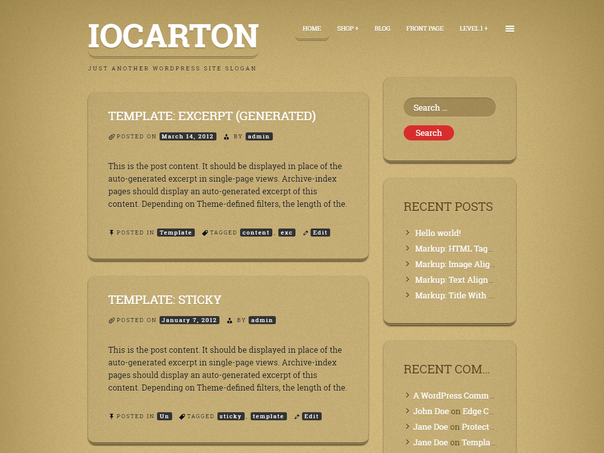 ioCarton theme screenshot