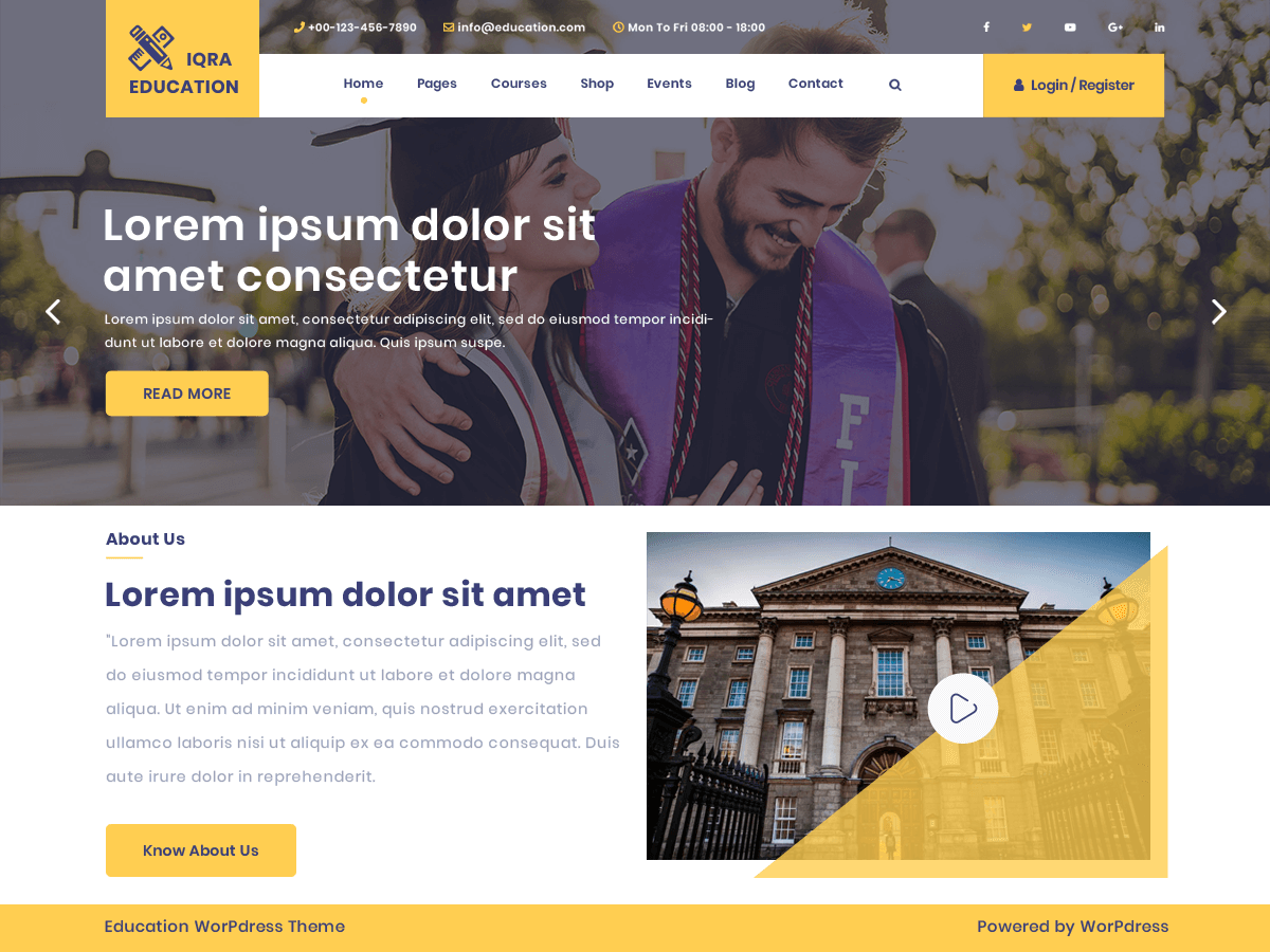 Iqra Education theme screenshot