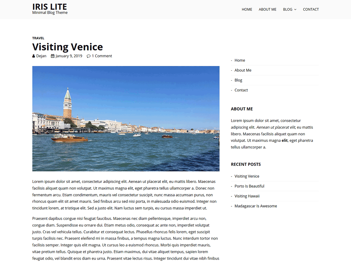 Iris Lite theme screenshot