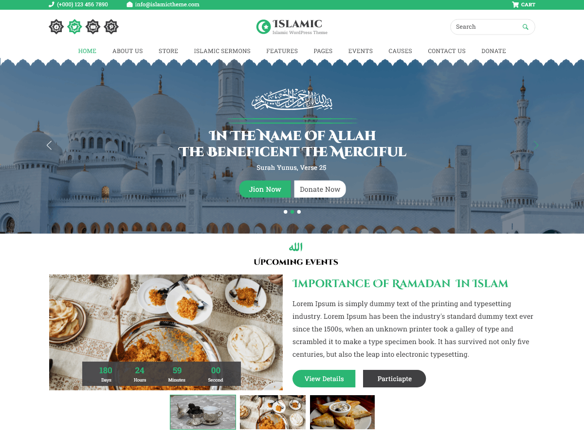 Islamic Center Mosque theme screenshot