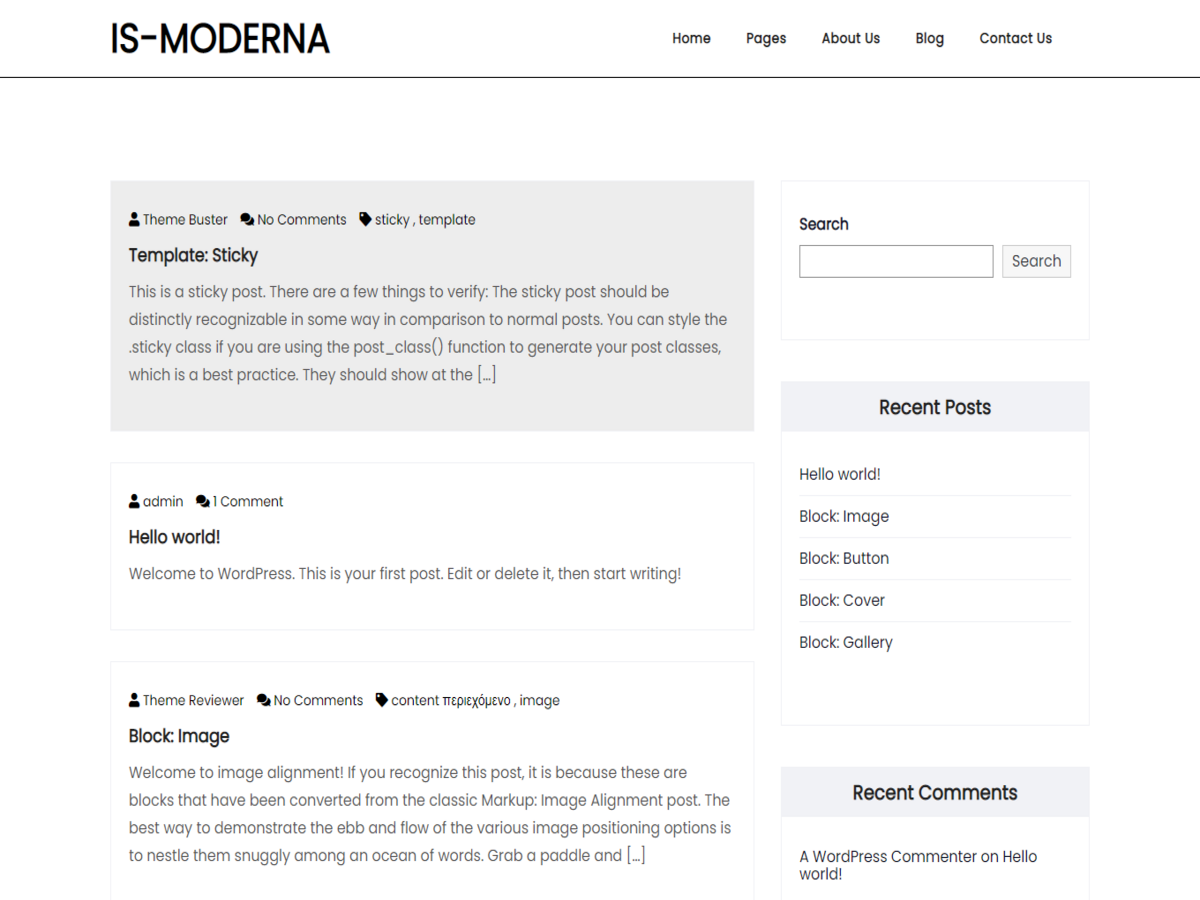 ISModerna theme screenshot