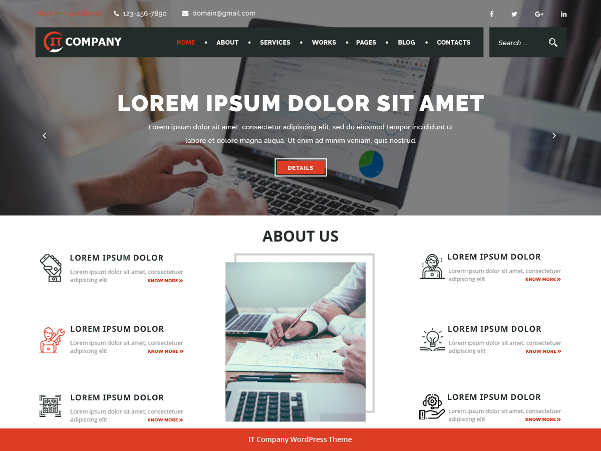 IT Company theme screenshot