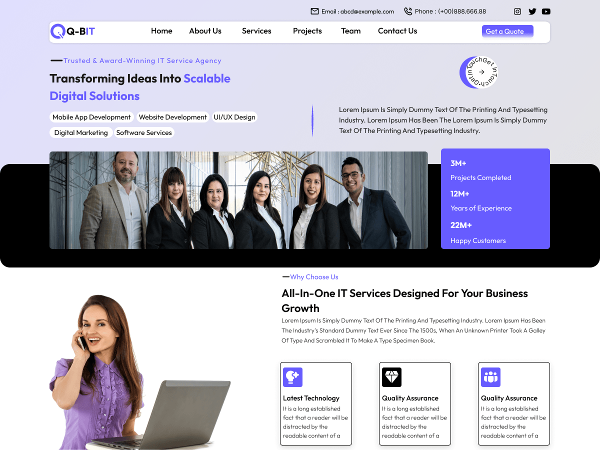 IT Software Service theme screenshot