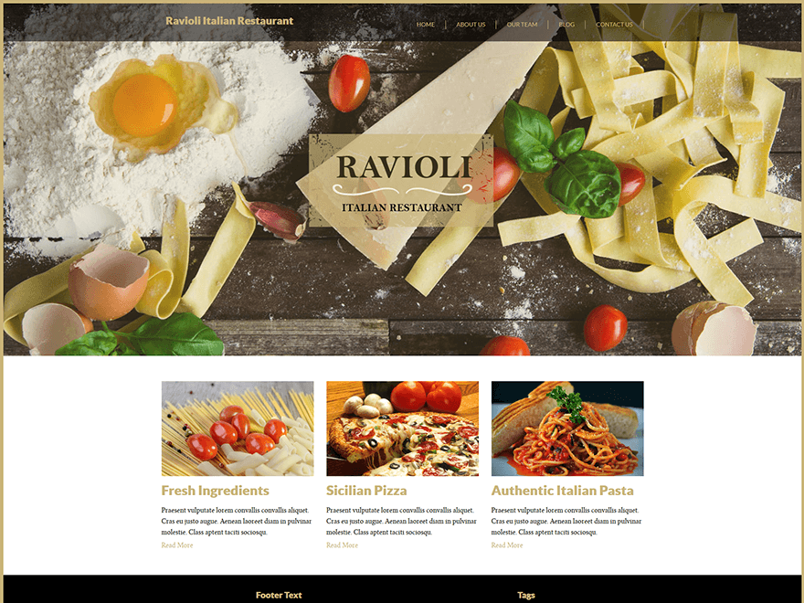 Italian Restaurant theme screenshot