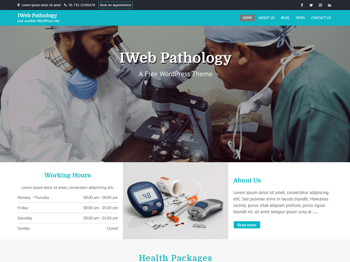 IWeb Pathology theme screenshot