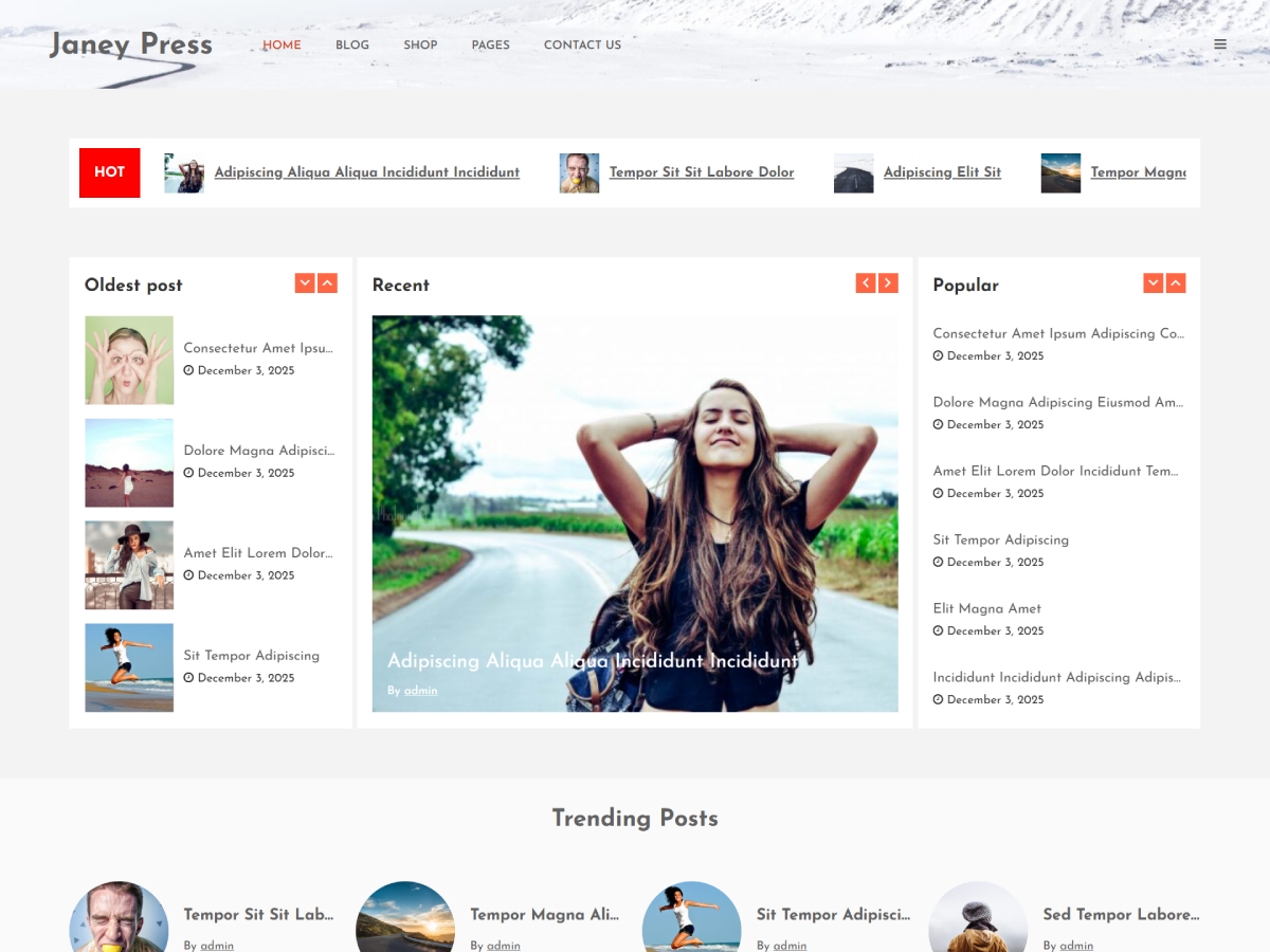 Janey Press theme screenshot