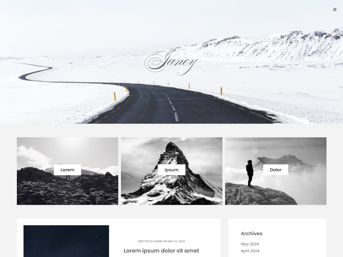 Janey theme screenshot