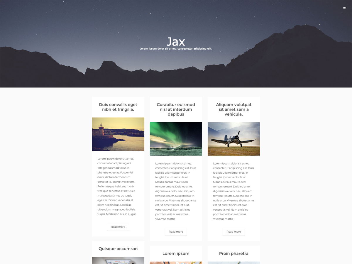 Jax Lite theme screenshot