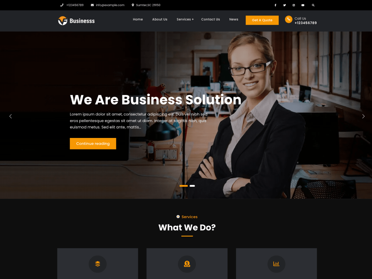 JetBlack Business theme screenshot
