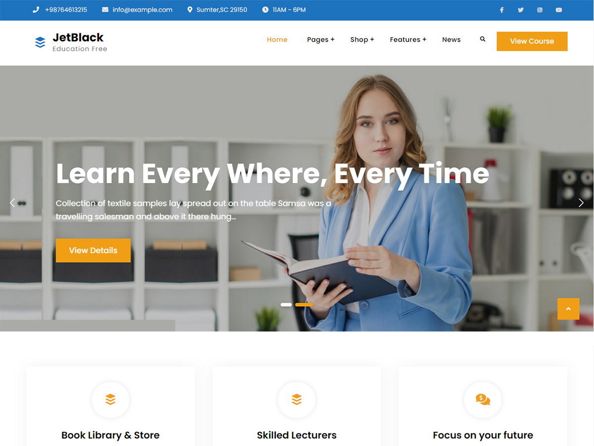 JetBlack Education theme screenshot