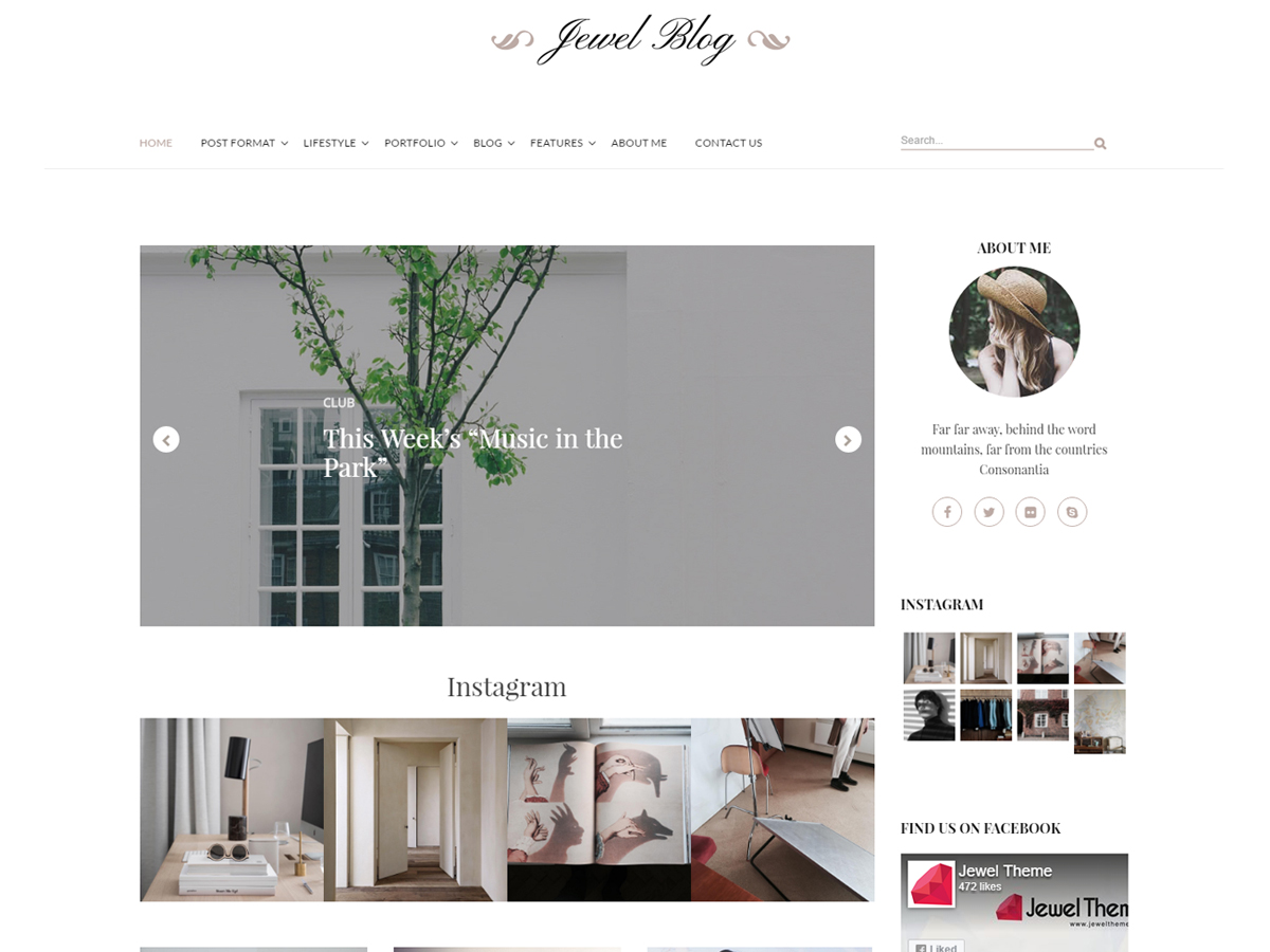 Jewel Blog theme screenshot