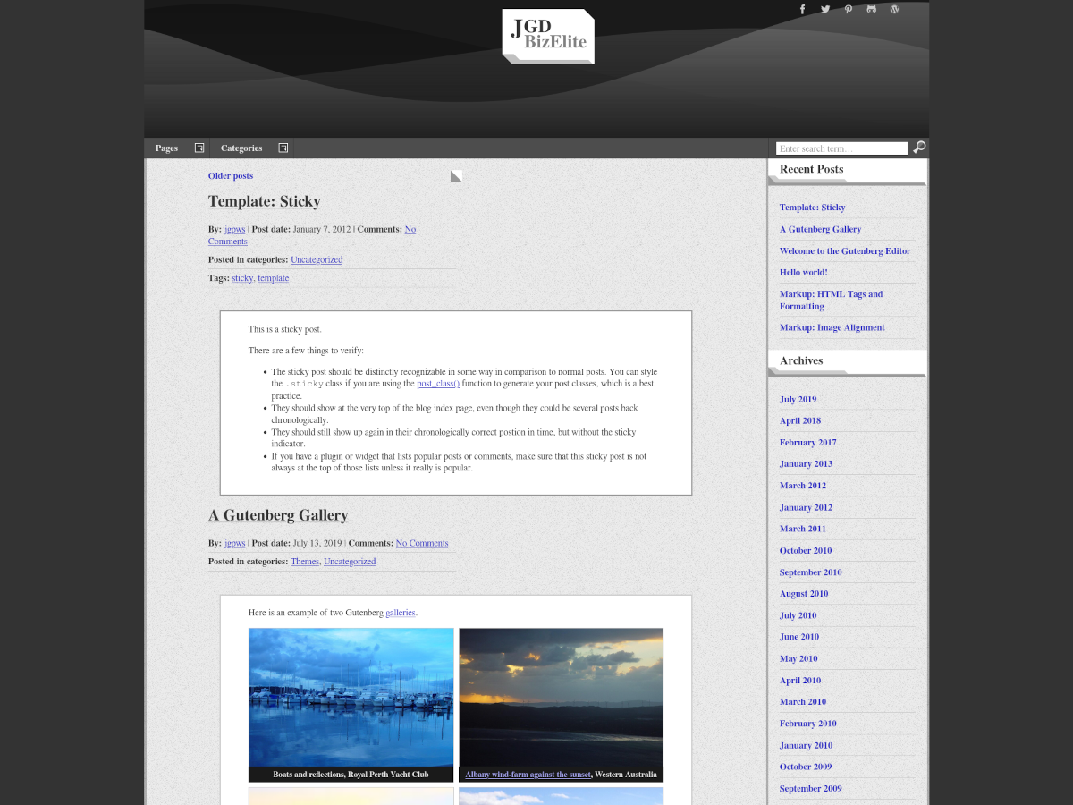 JGD-BizElite theme screenshot