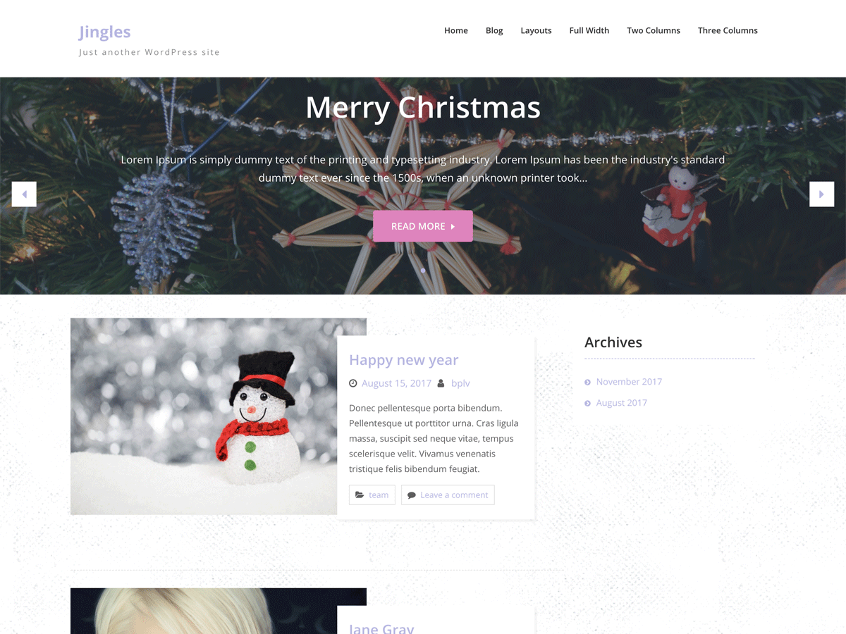 Jingle theme screenshot