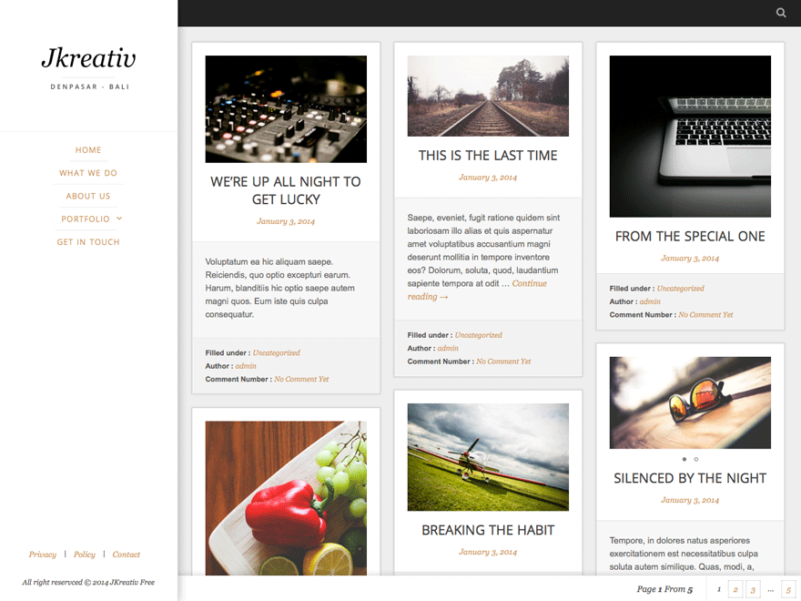 Jkreativ Lite theme screenshot