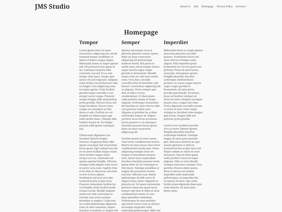 JMS Studio theme screenshot