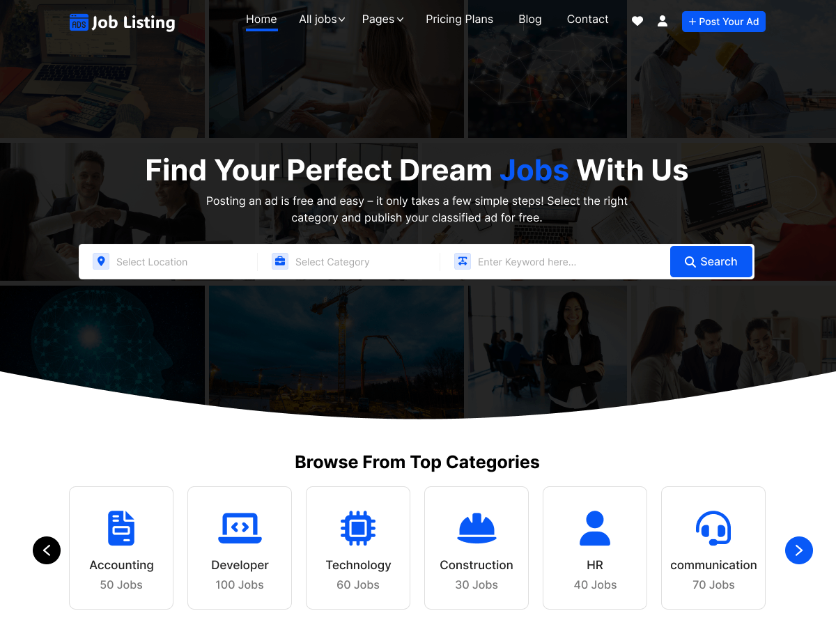 Job Listing theme screenshot