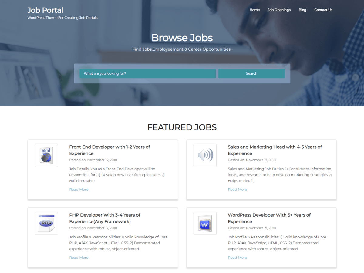 Job Portal theme screenshot