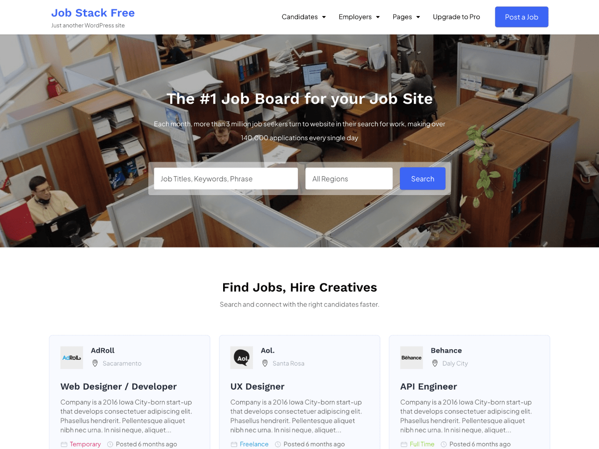 Job Stack theme screenshot