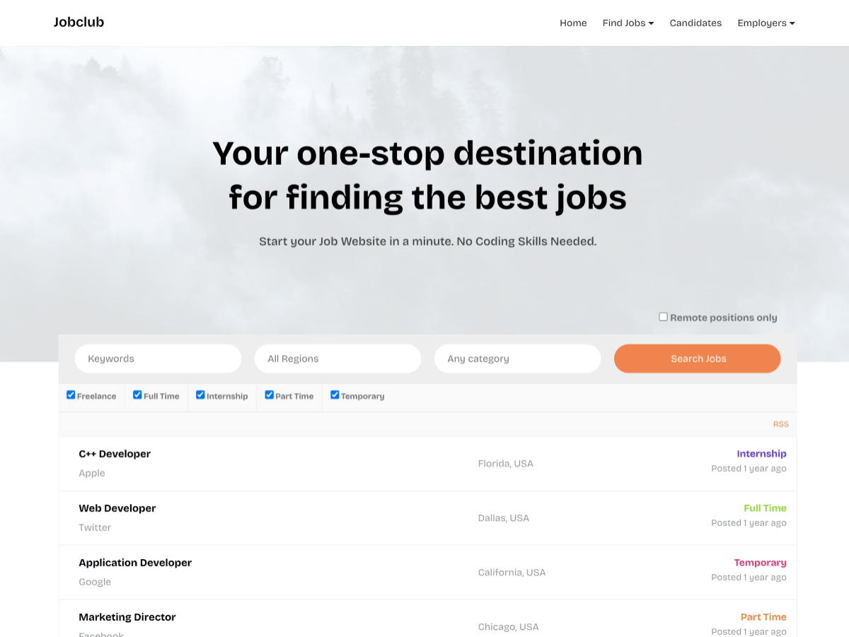 Jobclub theme screenshot