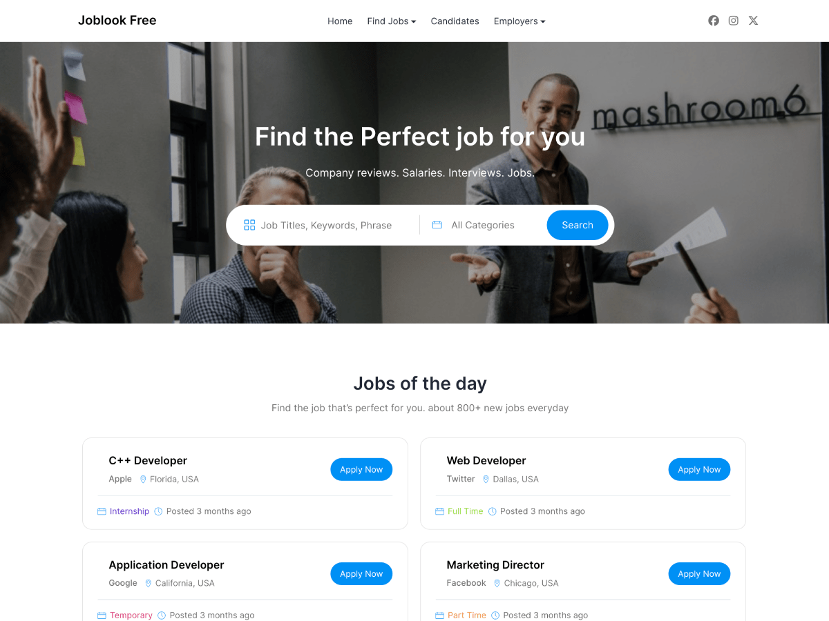 Joblook theme screenshot
