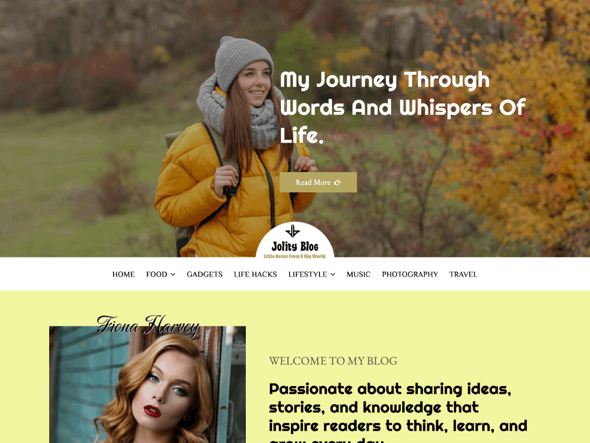Jolity Blog theme screenshot