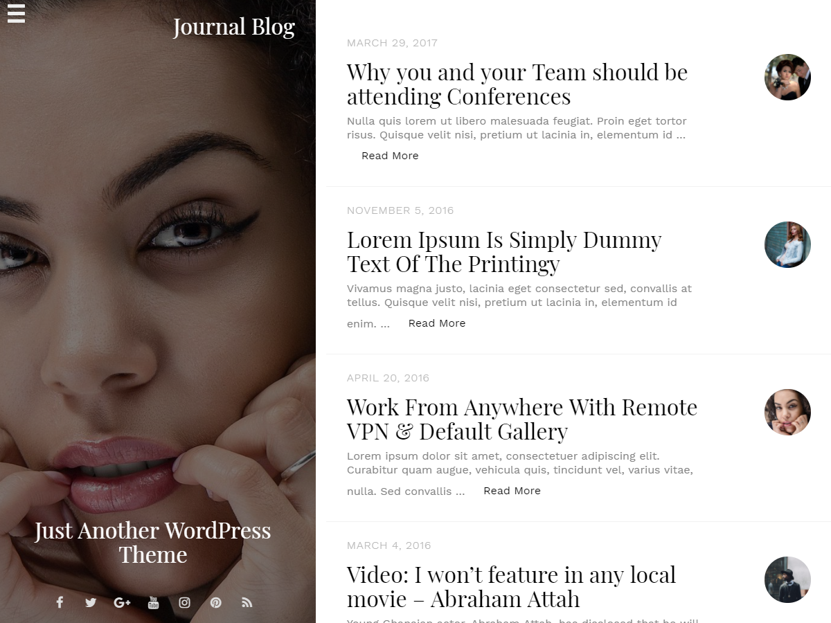 Journal Blog theme screenshot