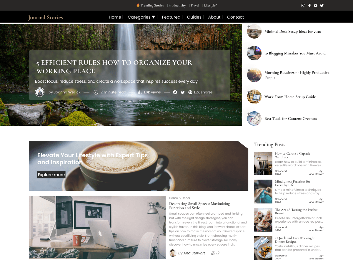 Journal Stories theme screenshot