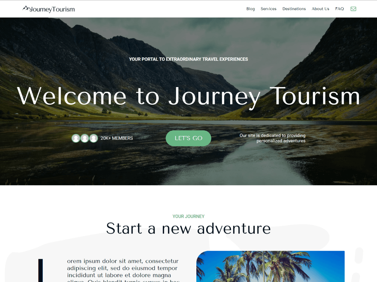 Journey Turism theme screenshot