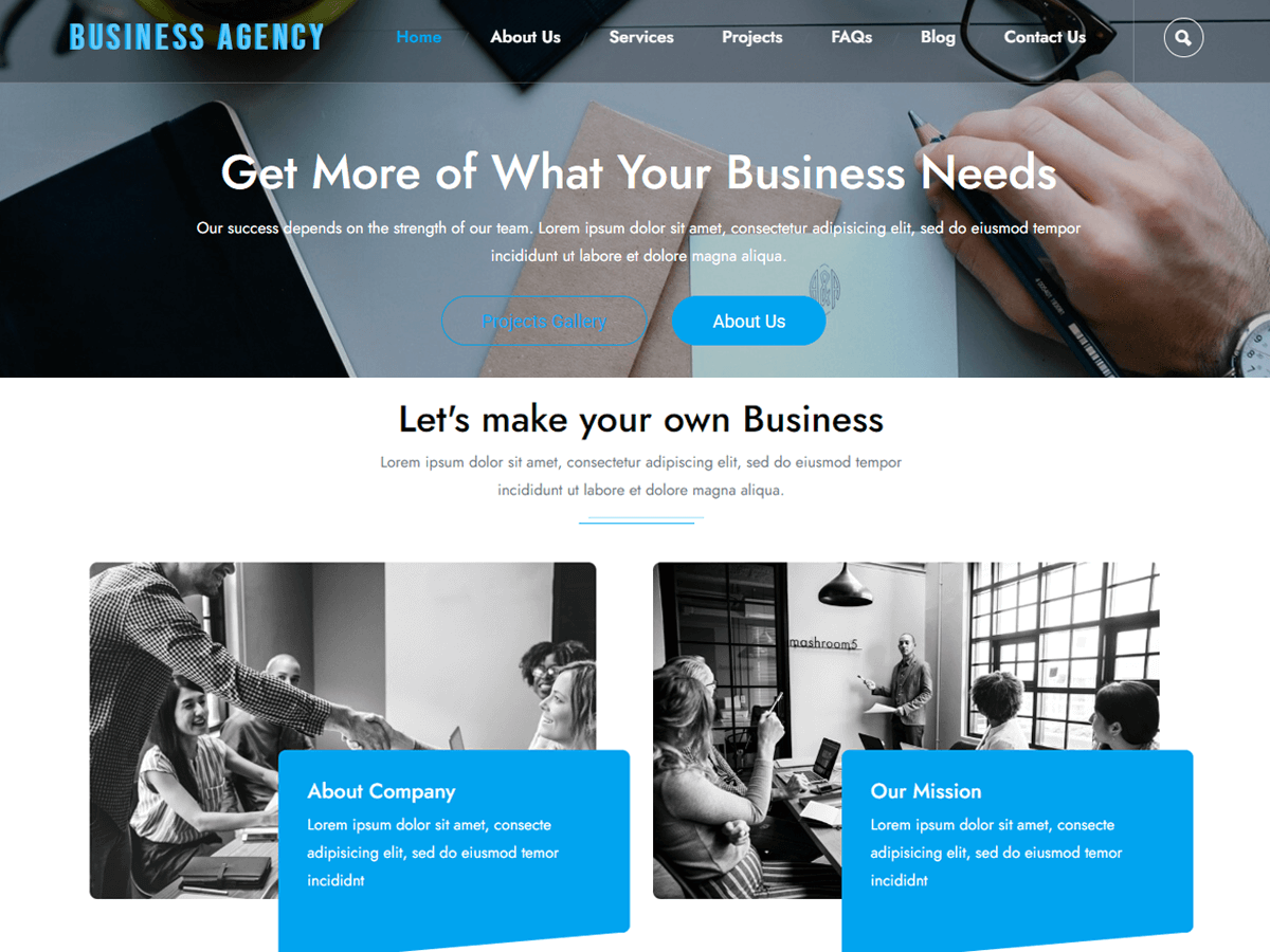 Joyas Business Agency theme screenshot