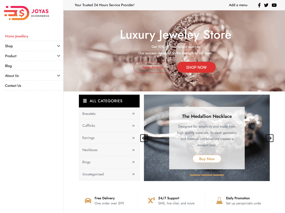 Joyas Jewellery theme screenshot