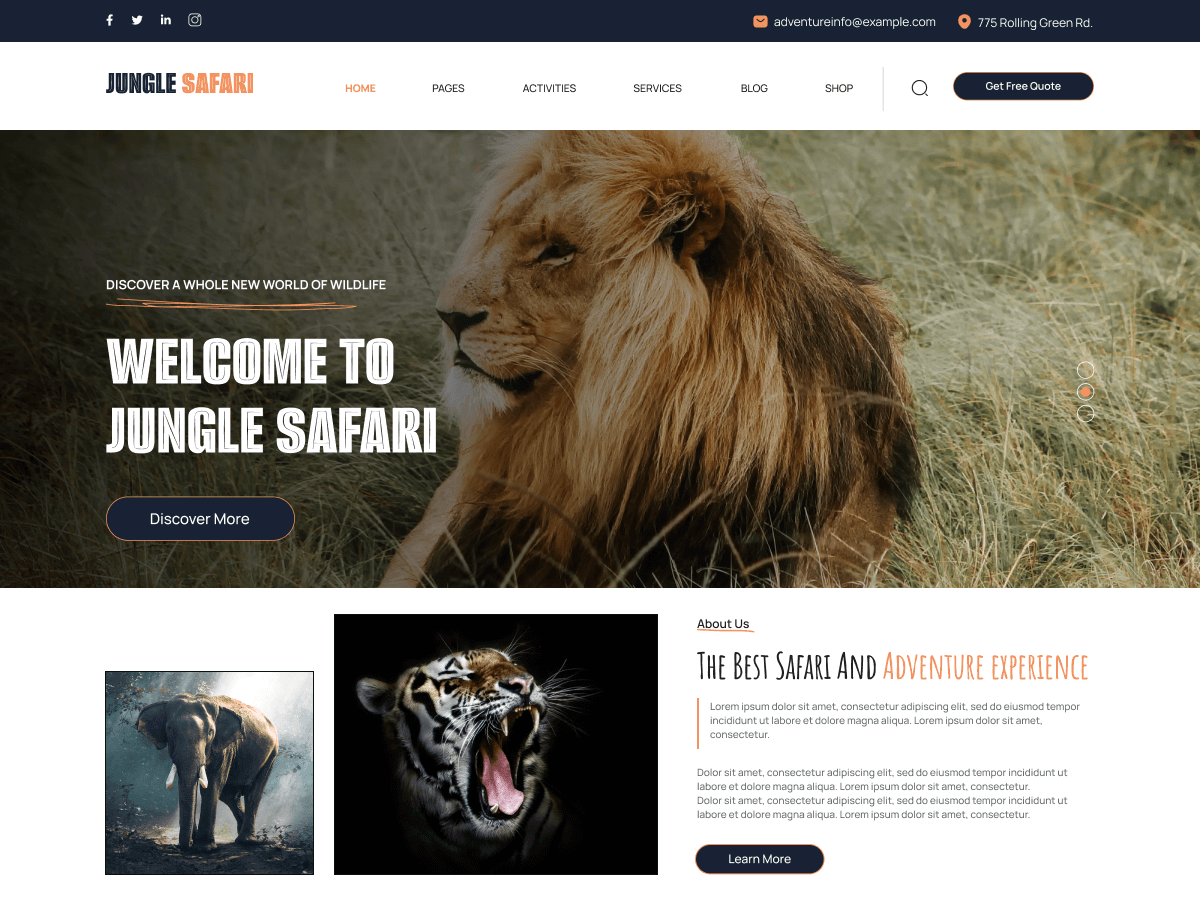 Jungle Eco Tours theme screenshot