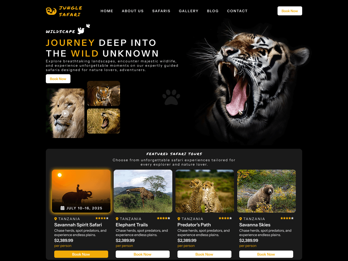 Jungle Safari theme screenshot