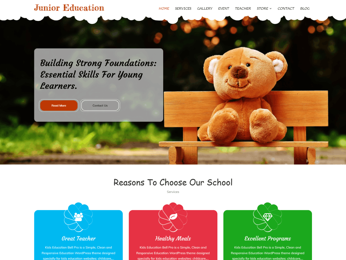 Junior Education theme screenshot