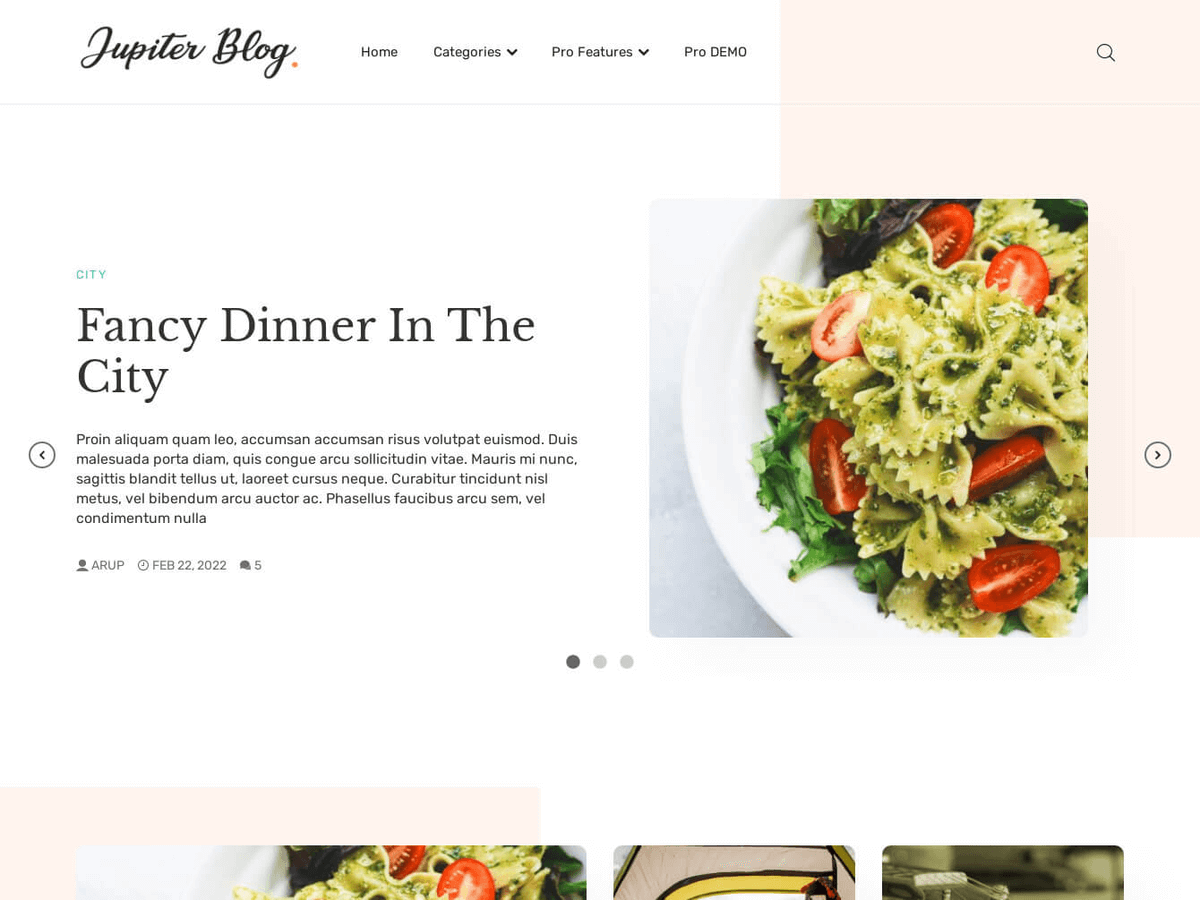 Jupiter Blog theme screenshot