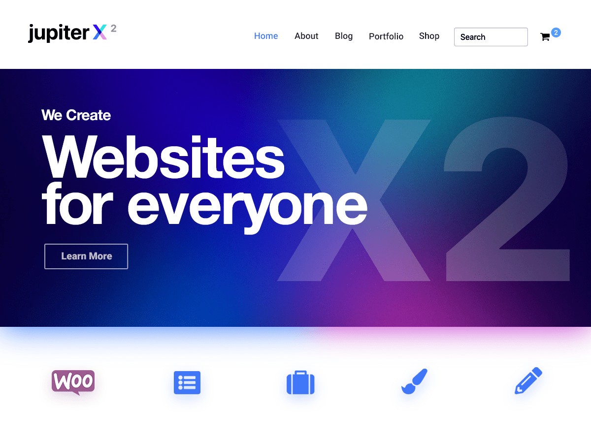 JupiterX Lite theme screenshot