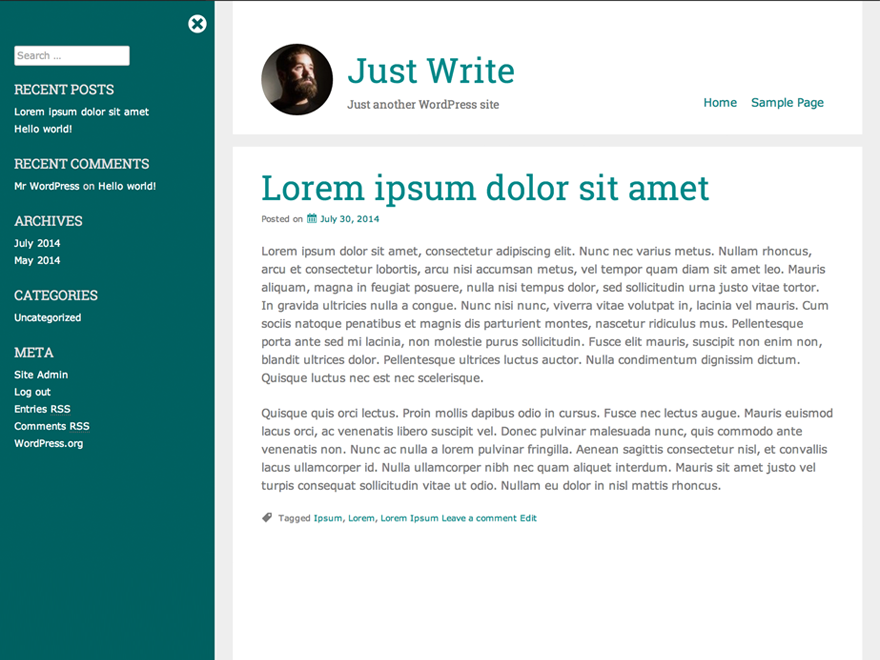 Just Write theme screenshot