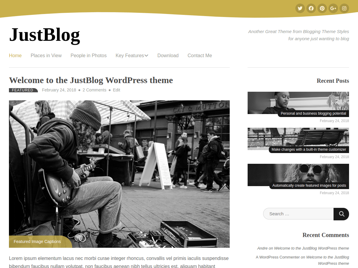 JustBlog theme screenshot