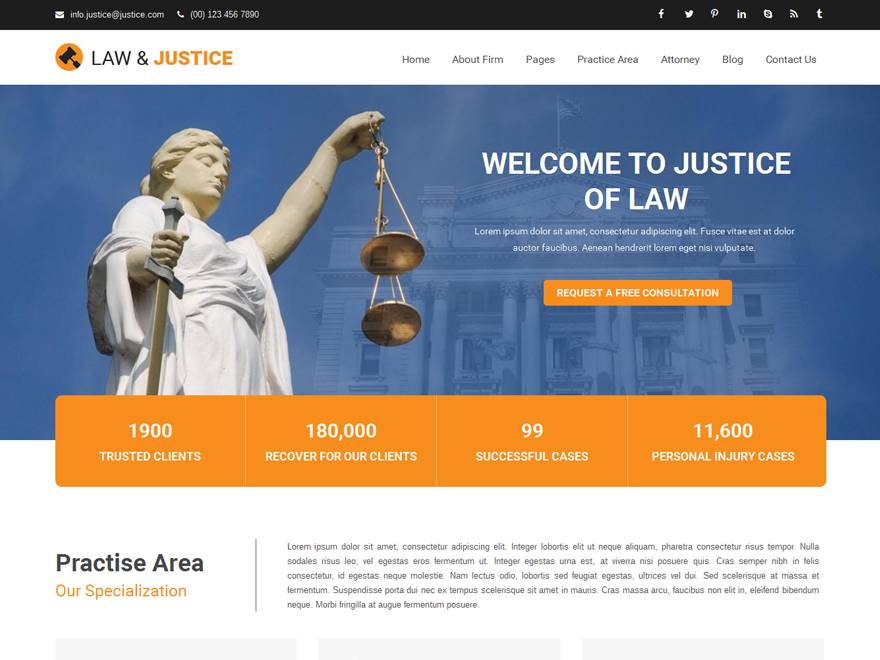 Justice theme screenshot
